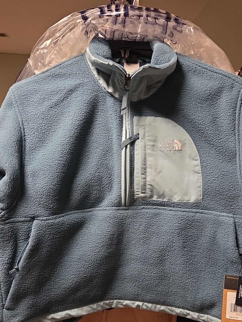 The North Face Dusty Blue Sherpa Quarter-Zip Pullover